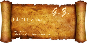 Gáli Zina névjegykártya